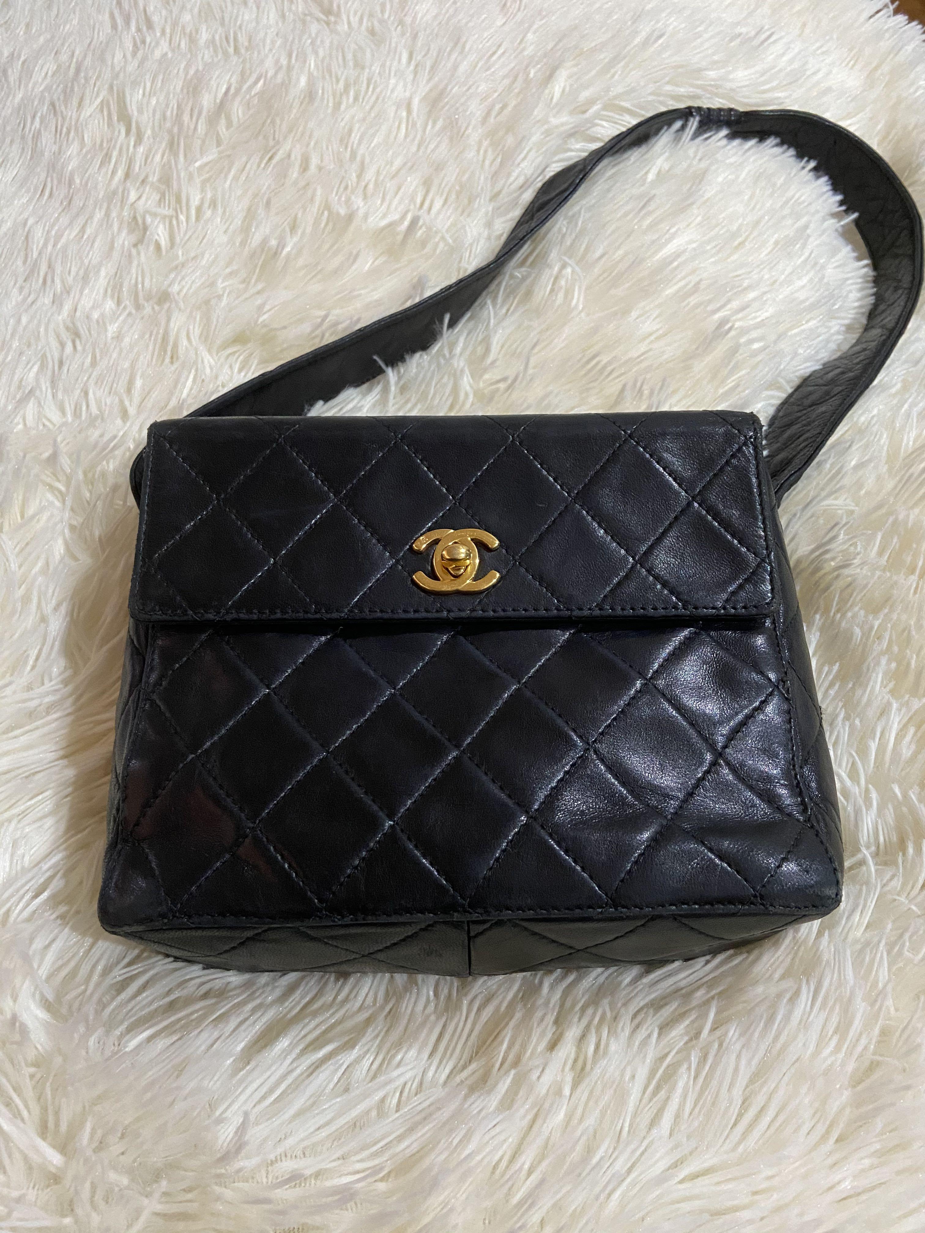 Vintage Chanel Black Quilted Jumbo Classic Flap Bag Authentic PreOwn   The Lady Bag