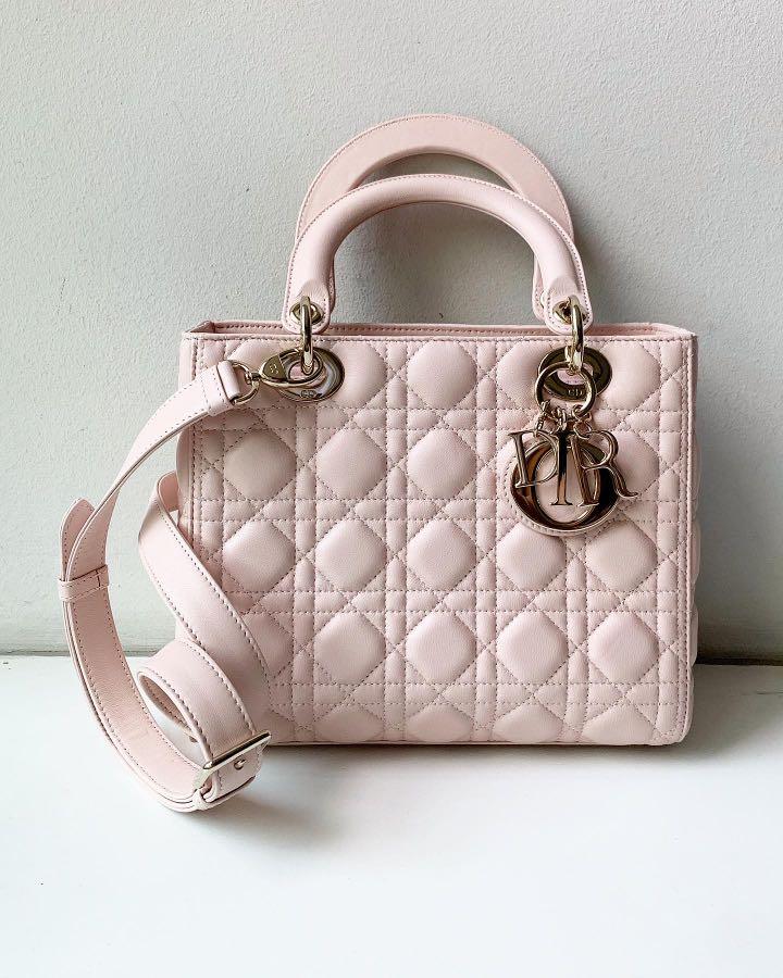 Dior - Small Lady Dior My ABC Bag Powder Pink Cannage Lambskin - Women