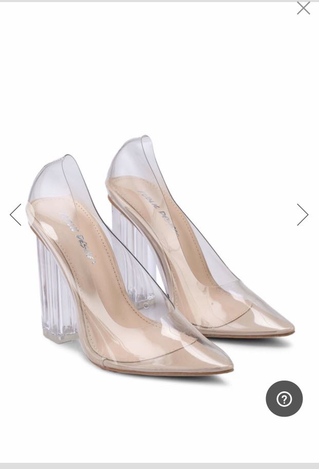 clear glass heels