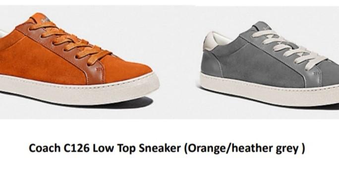 Coach C126 Low Top Sneaker Orange heather grey Men s Fashion Footwear Sneakers on Carousell