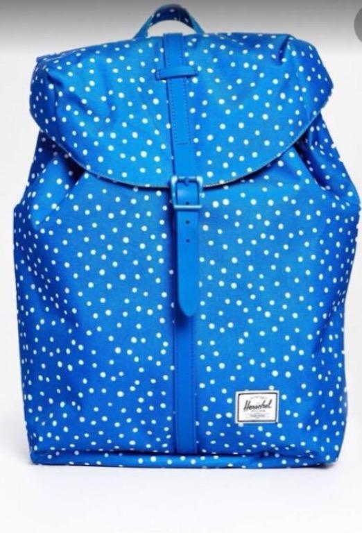 blue polka dot backpack