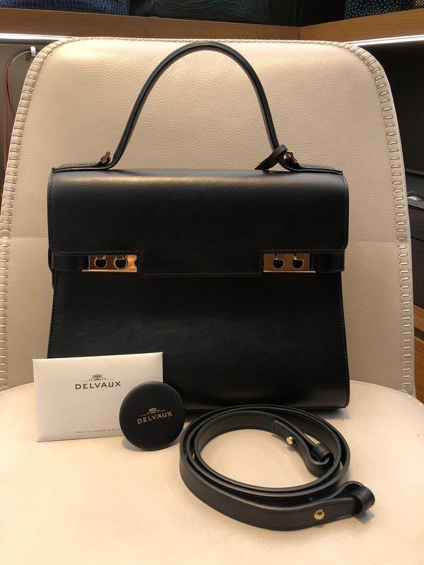 RARE Delvaux Tempete MM-GM Black GHW at 1stDibs