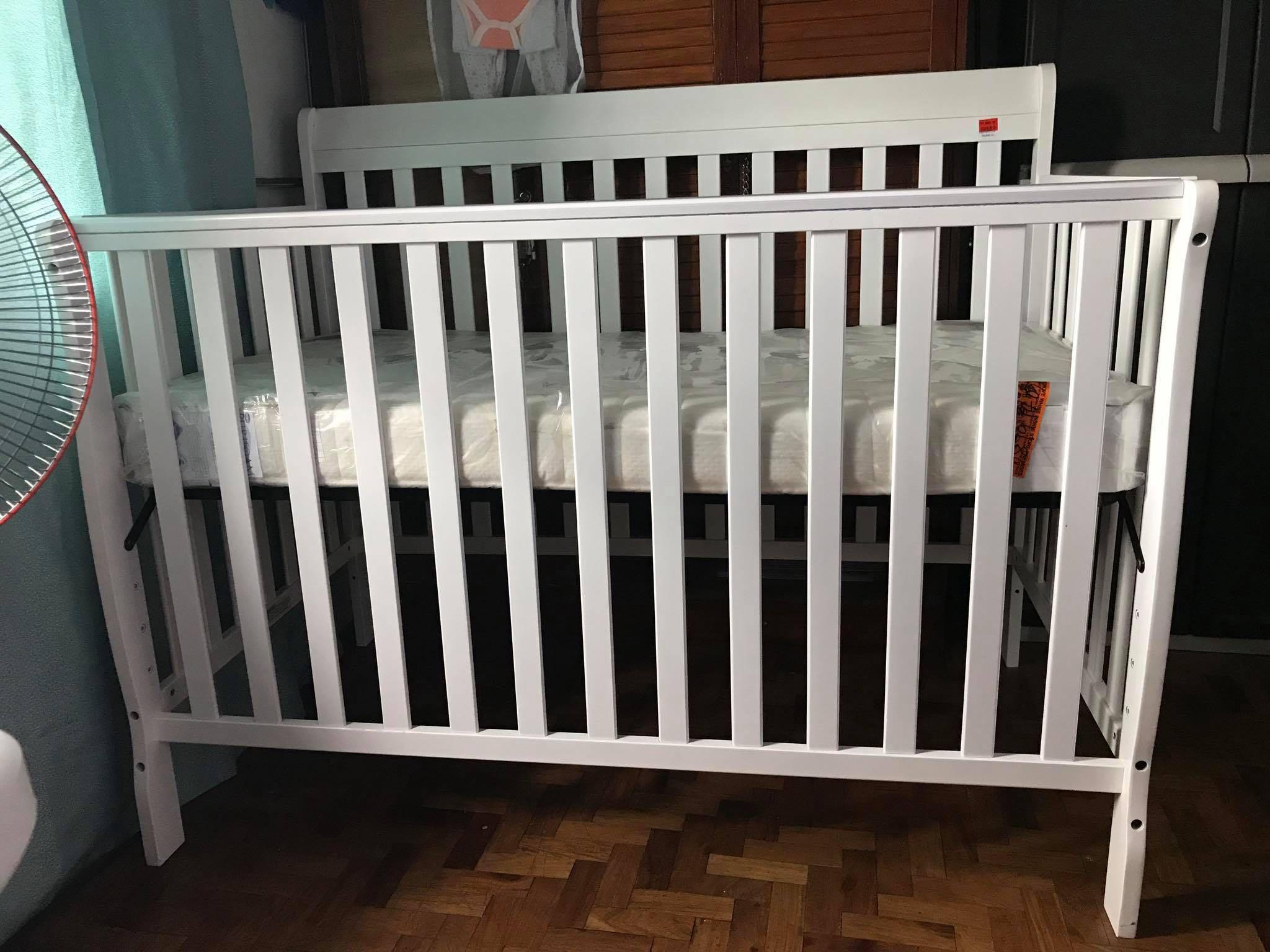 Dwelling Baby crib white Mattress fitted Uratex plus freebies