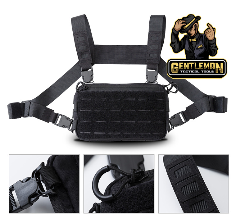 Hardcore Tactical Chest Bag / Chest Rig with Velcro MOLLE Panel, Men's ...