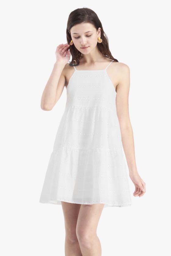 white eyelet babydoll dress