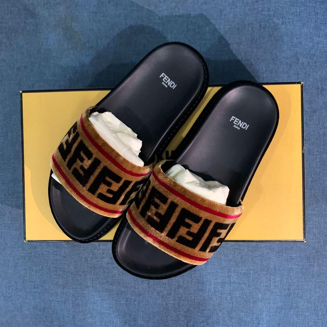 Fendi ff motif band slides Women s Fashion Footwear Flipflops