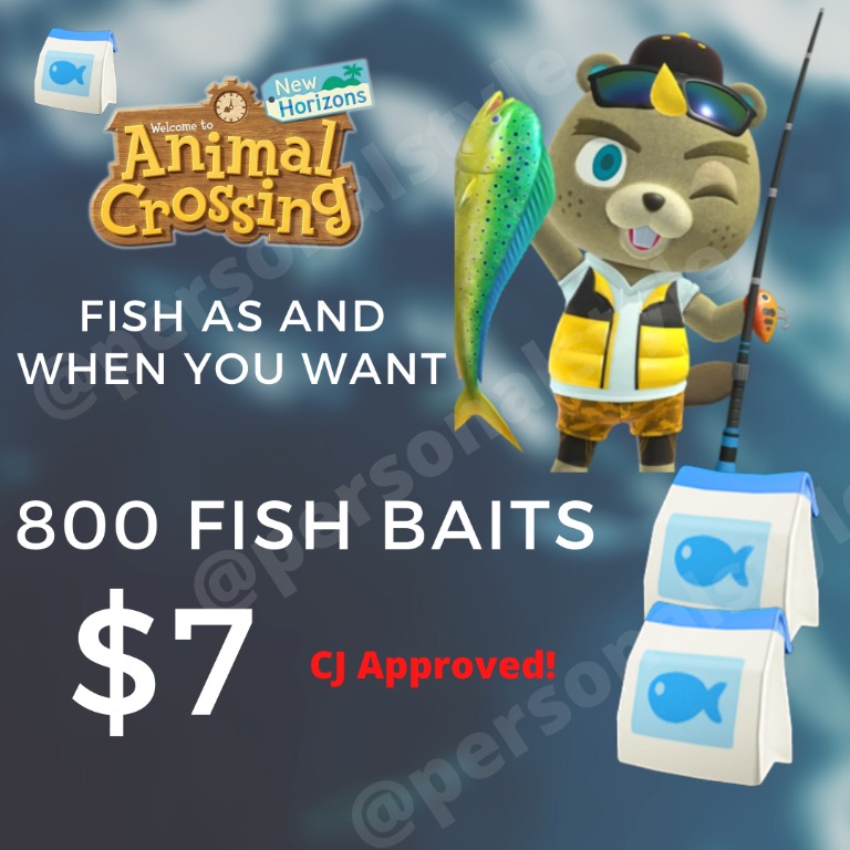 Fish bait unlimited, Animal Crossing New Horizons, ACNH, Video