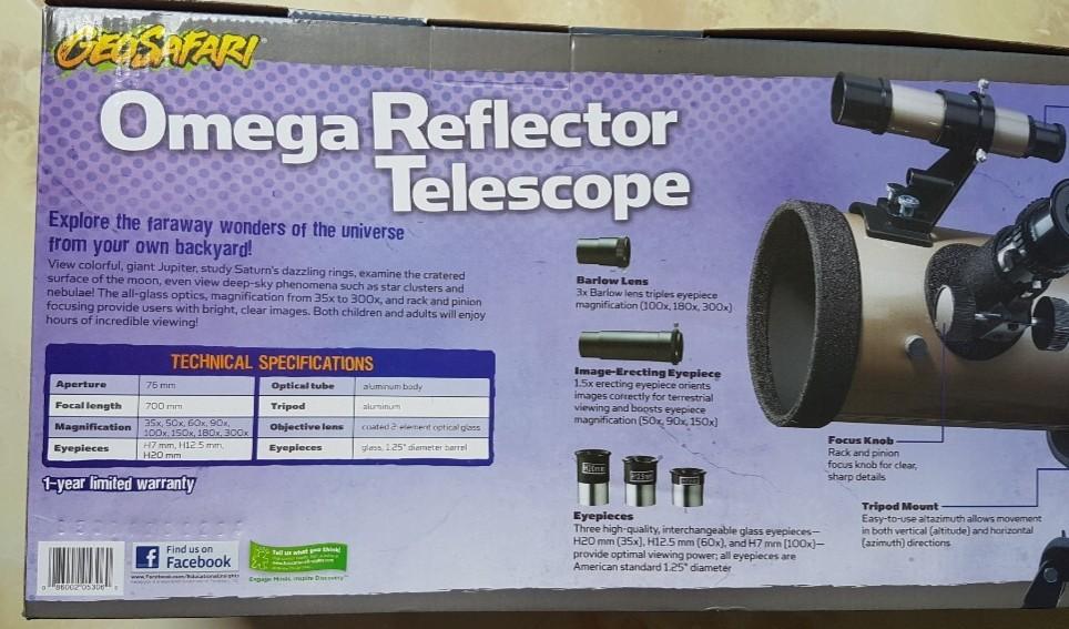 GeoSafari Omega Reflector Telescope 300x magnification magnifying glass