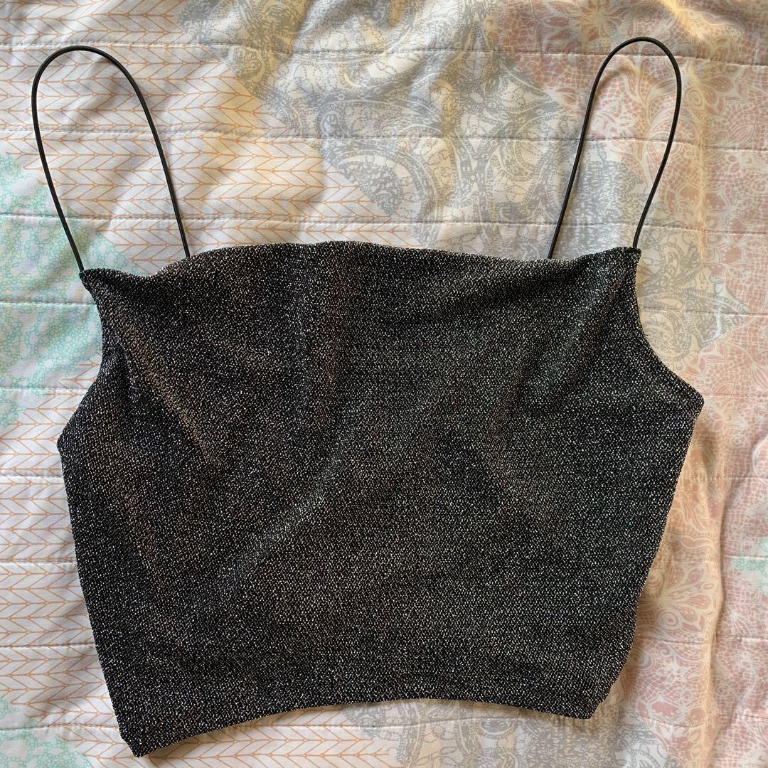 H&m sparkly crop top online