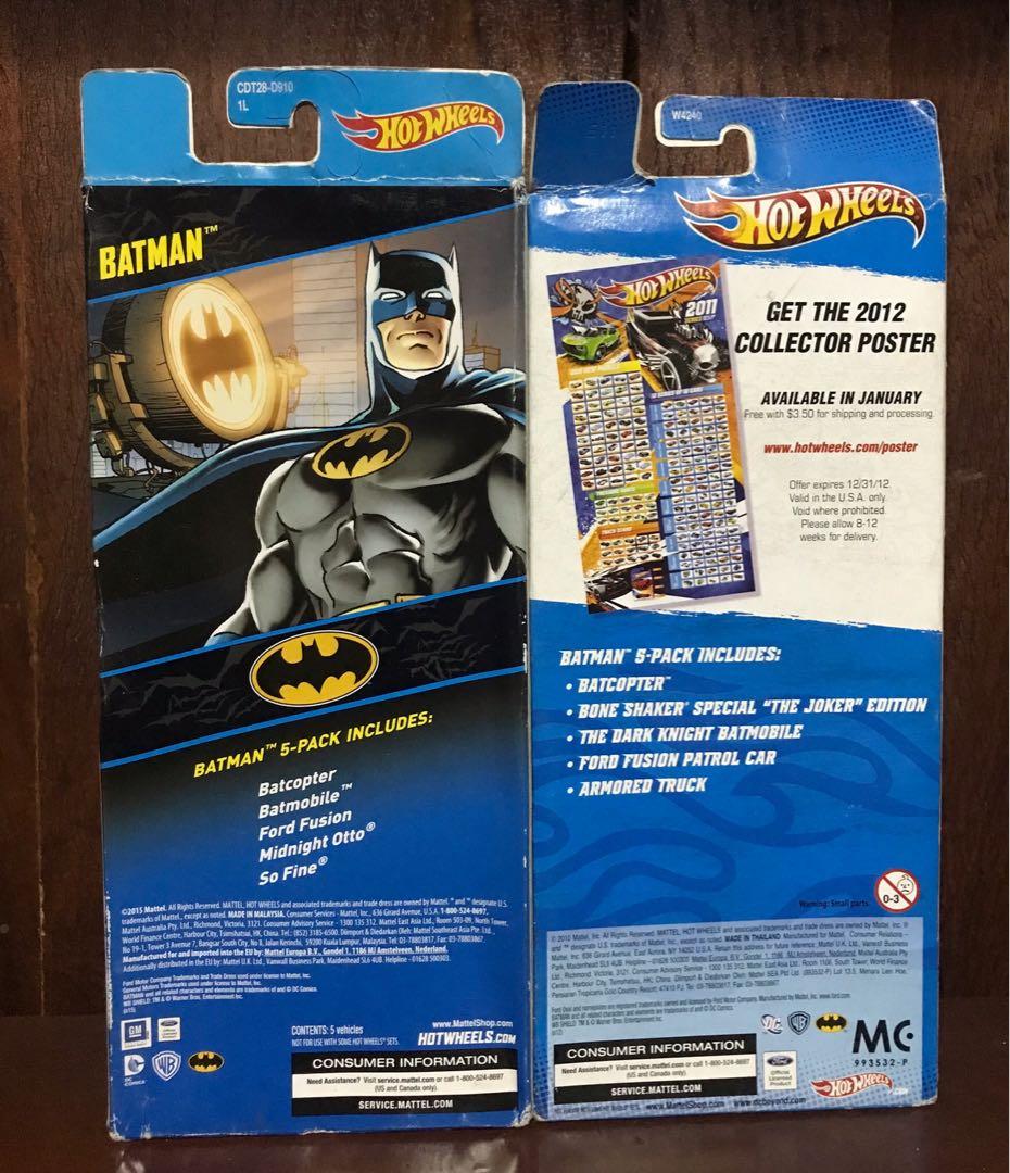 Hot wheels Batman 5-pack (Category: Vehicle & Diecast Models) located in San Fernando. Submitted by collecatoy (Listing ID 1010150953, Image 2). Description: Rare hotwheels Batman 5-pack 750 each.