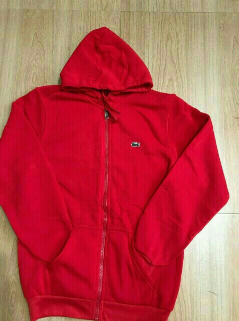 red lacoste hoodie