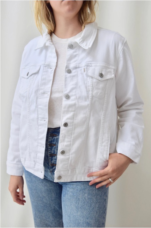 LEVI S White Denim Jacket Women s Fashion Coats Jackets and