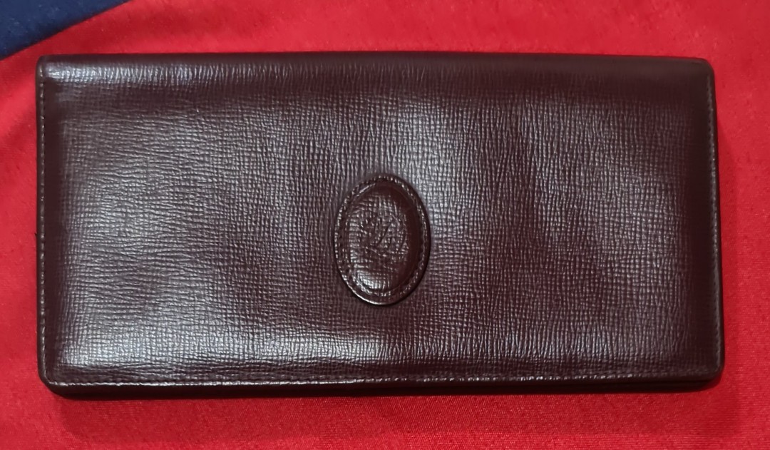 Louis Quatorze Maroquinerie Burgundy Leather Credit Card Bifold