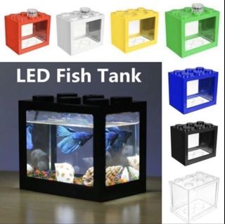 Malaysia Ready Stock Betta Fish Mini Aquarium Fighting Cylinder Rumble Usb Led Building Block Fish Tank Pet Supplies Pet Accessories On Carousell