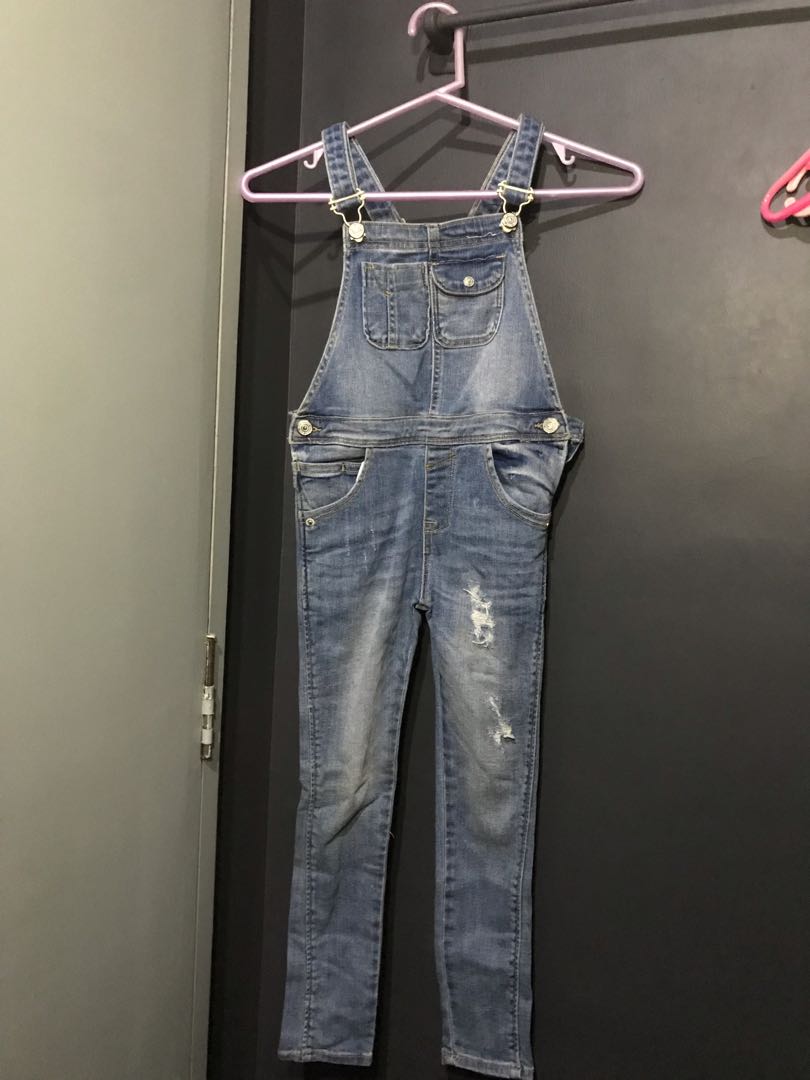 Mango Denim Overalls, Babies & Kids, Babies & Kids Fashion on Carousell