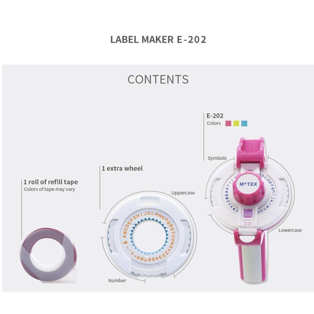Motex label maker e202 (Category: Printers, Scanners & Copiers) located in Pasig City. Submitted by iheartgavinjcov (Listing ID 1011287691, Image 2). Description: all colors available.