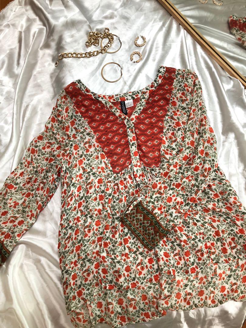 Orange boho top clearance