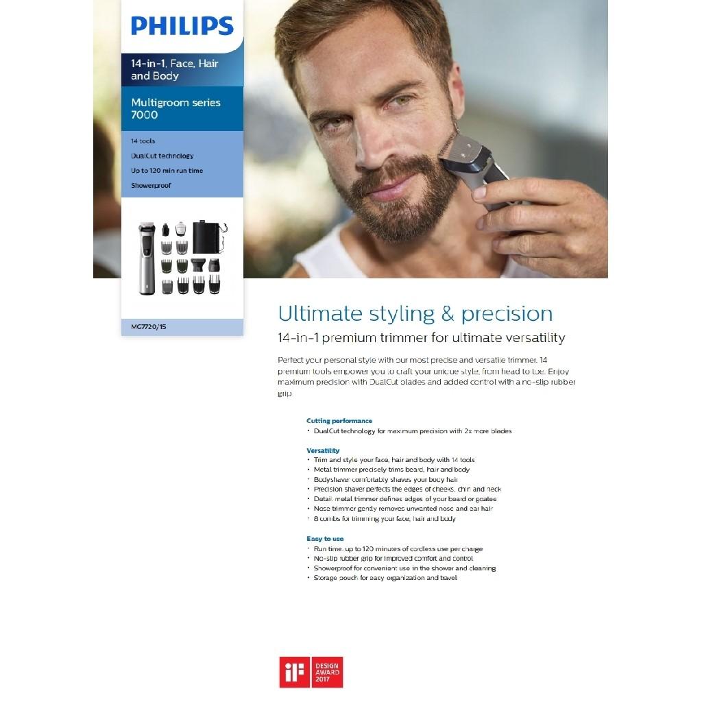 Philips Multigroom series 7000 14-in-1 MG7720/15, Beauty & Personal ...