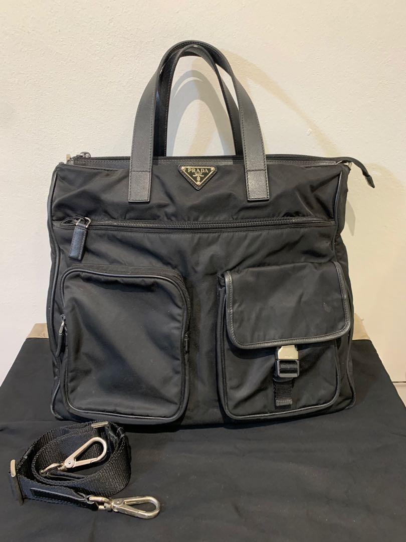 Prada Men Bag Black Nylon With Dual Handles And Sling Men S Fashion Bags Wallets Briefcases On Carousell Get the lowest price on your favorite brands at poshmark. sgd