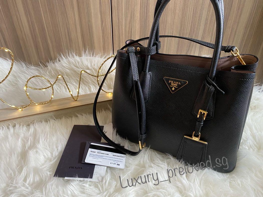 prada saffiano cuir double bag