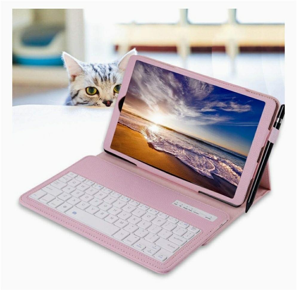Real Eagle Galaxy Tab A 10 1 2019 Keyboard Case Sm T510 T515 T517 2019 Version Pu Leather Case Cover With Detachable Wireless Keyboard For Samsung Galaxy Tab A 10 1 Inch Sm T510 Sm T515 T517 Pink Electronics Computer Parts