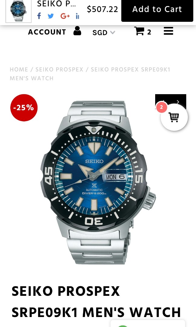 SEIKO PROSPEX, Men's Fashion, Watches On Carousell