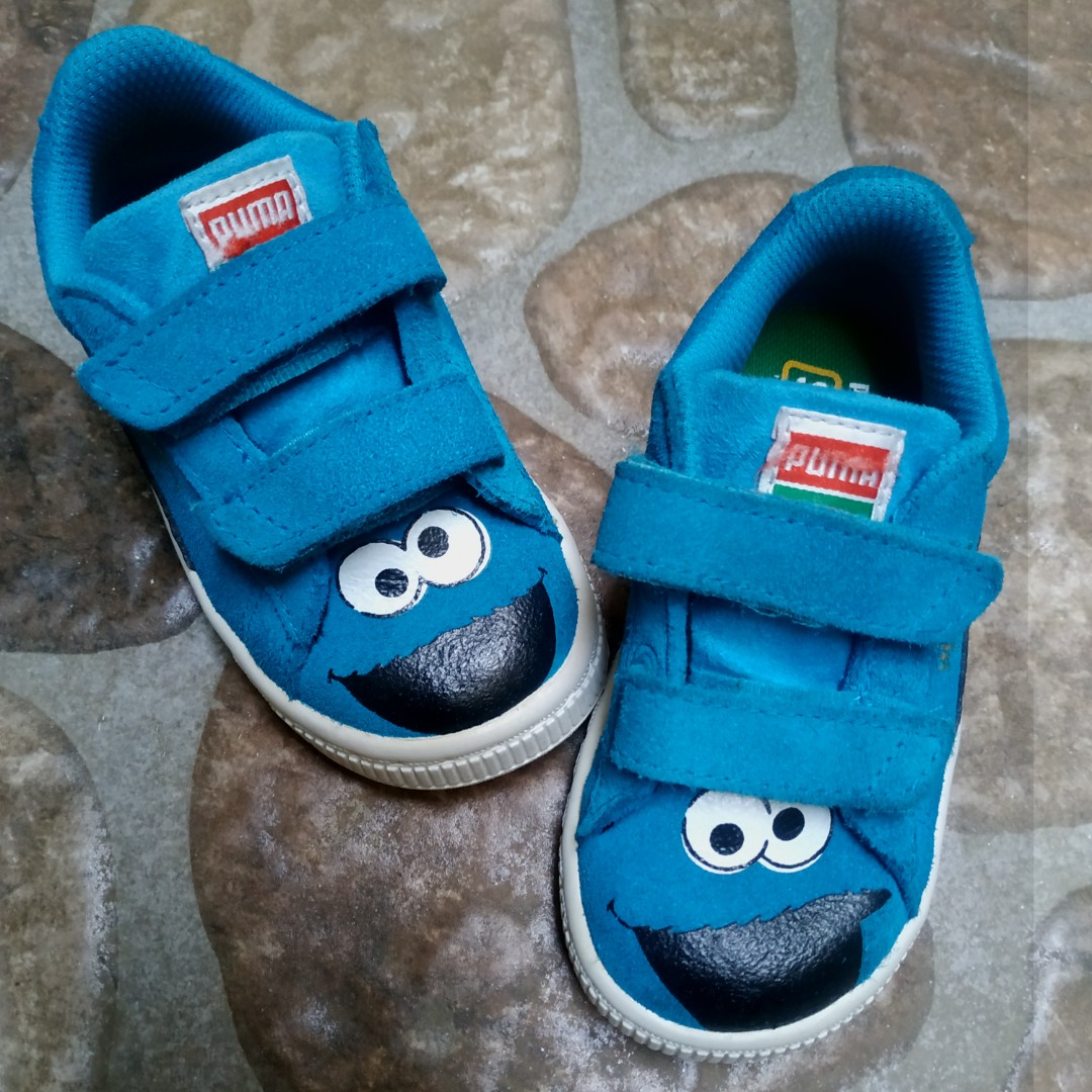 Sepatu Puma Suede Cookie Monster Sesame Street Original Babies Kids Boys Apparel 1 To 3 Years On Carousell