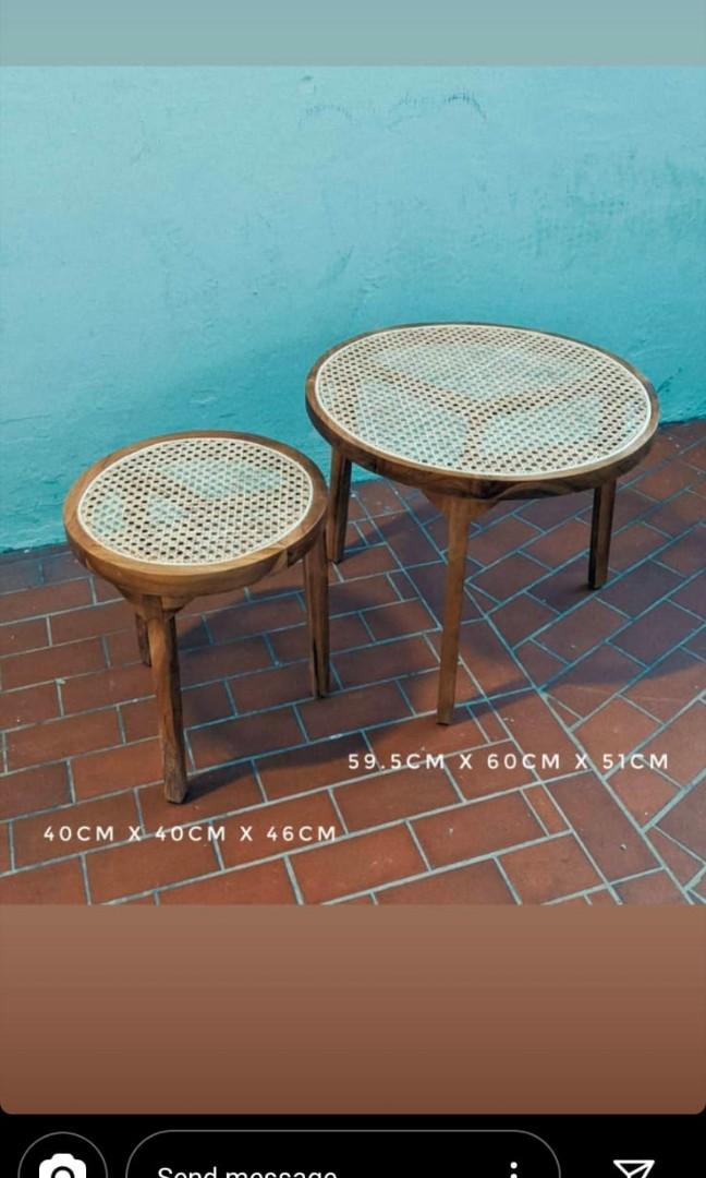 Set Of 2 Rattan Round Coffee Tables Furniture Chairs On Carou - Rattan Wicker Coffee Table Round Set Of 2 Rattan Round Coffee Tables Furniture Chairs On Carou - Rattan Wicker Coffee Table Round
