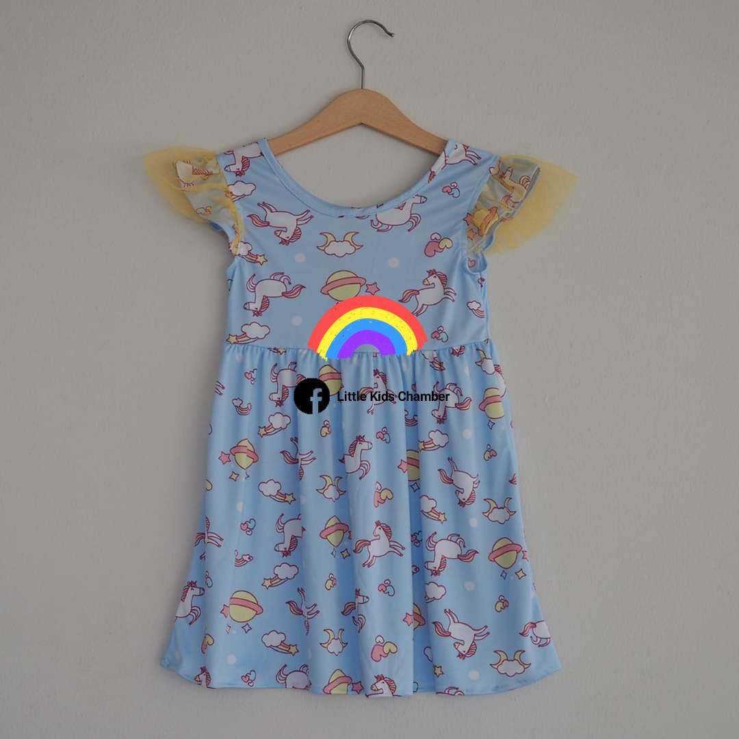 Soft Comfy Unicorn Space Dress Babies Kids Girls Apparel 4 To 7 Years On Carousell
