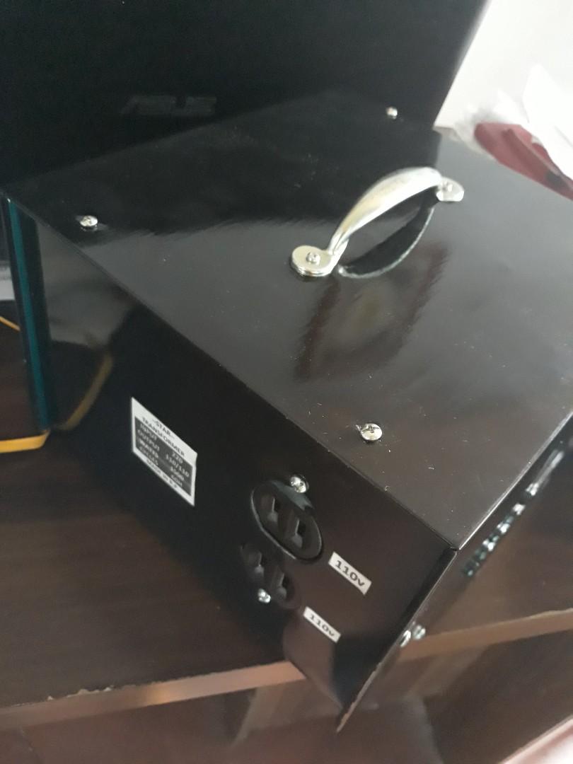 STAR STEP DOWN Transformer with Case (Category: Other Audio Equipment) located in Manila. Submitted by dfa172001 (Listing ID 267243096, Image 2). Description: STAR STEP DOWN TRANSFORMER Convert your 110 /115/120 volts Appliance to 220v 110 volts AC to 220 volts AC Heavy Duty and Reliable Transformer Material Used: 99.9% Copper Wire, Silicon Laminated El Core, Quality Outlet & Cord Quality Control Test: Insulation Test (DC 500V 100Meg. Ohms), Diel