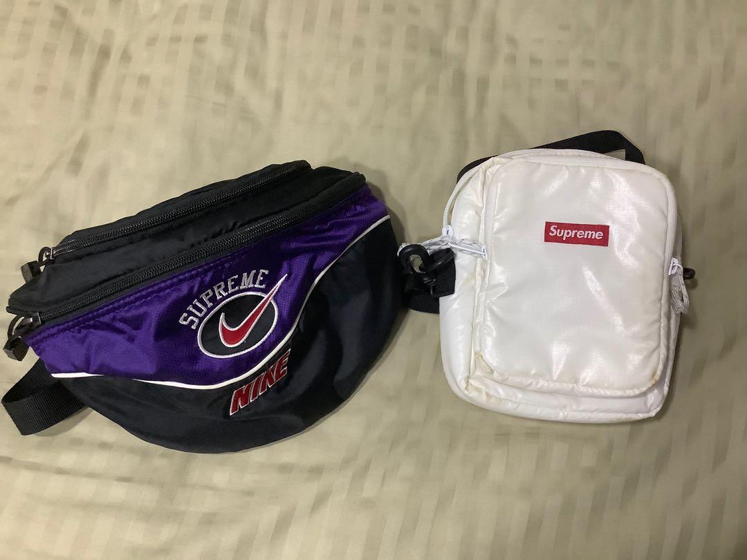 supreme nike shoulder bag purple