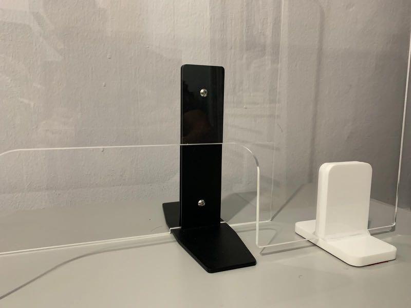 Table Divider (Category: Tables & Sets) located in Singapore. Submitted by solutionary (Listing ID 1011359297, Image 2). Description: - 5mm Clear laser-cut acrylic - Powder coated mild steel bracket M (Black or white) - Non slip rubber or 3M doubles sided tape at base - We are able to cut access hole as well as at $3 Sizes In mm 600 x 600 - $75 800 x 600 - $80 900 x 600 - $85 1000 x 600 - $95 1200 x 600 - $100 600 x 800 - $85 800 x 800 - $100 900