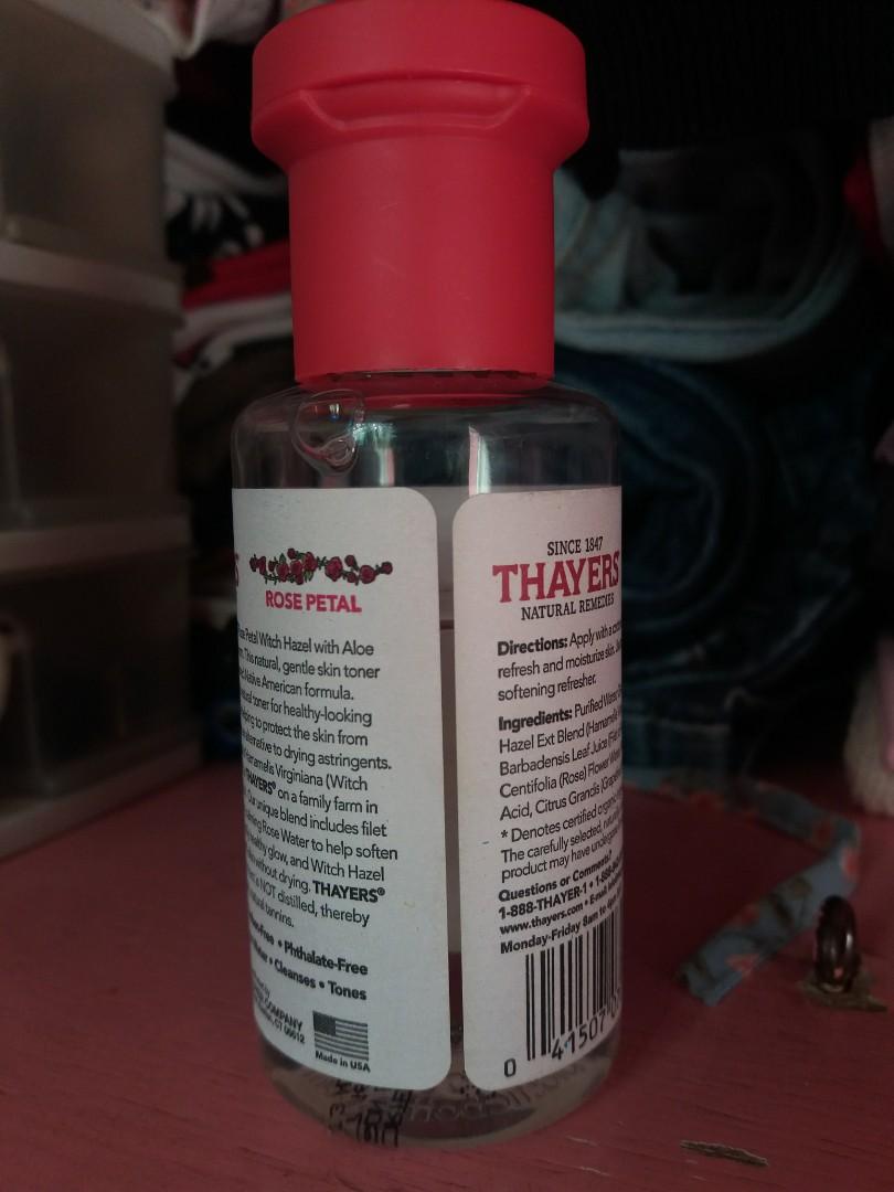 Thayers Witch Hazel Facial Toner (Category: Face Care) located in Batangas. Submitted by prebyams (Listing ID 1011236553, Image 3). Description: Thayers Witch Hazel Facial Toner in Rose Petal 75% left Just bought this May 2020. I love this variant. Ang bango, nakakarelax. RFS: Trying new toner Don't hesitate to send inquiry. Helping Tags: #thayers #toners #witch #hazel #benefit #beautymnl.