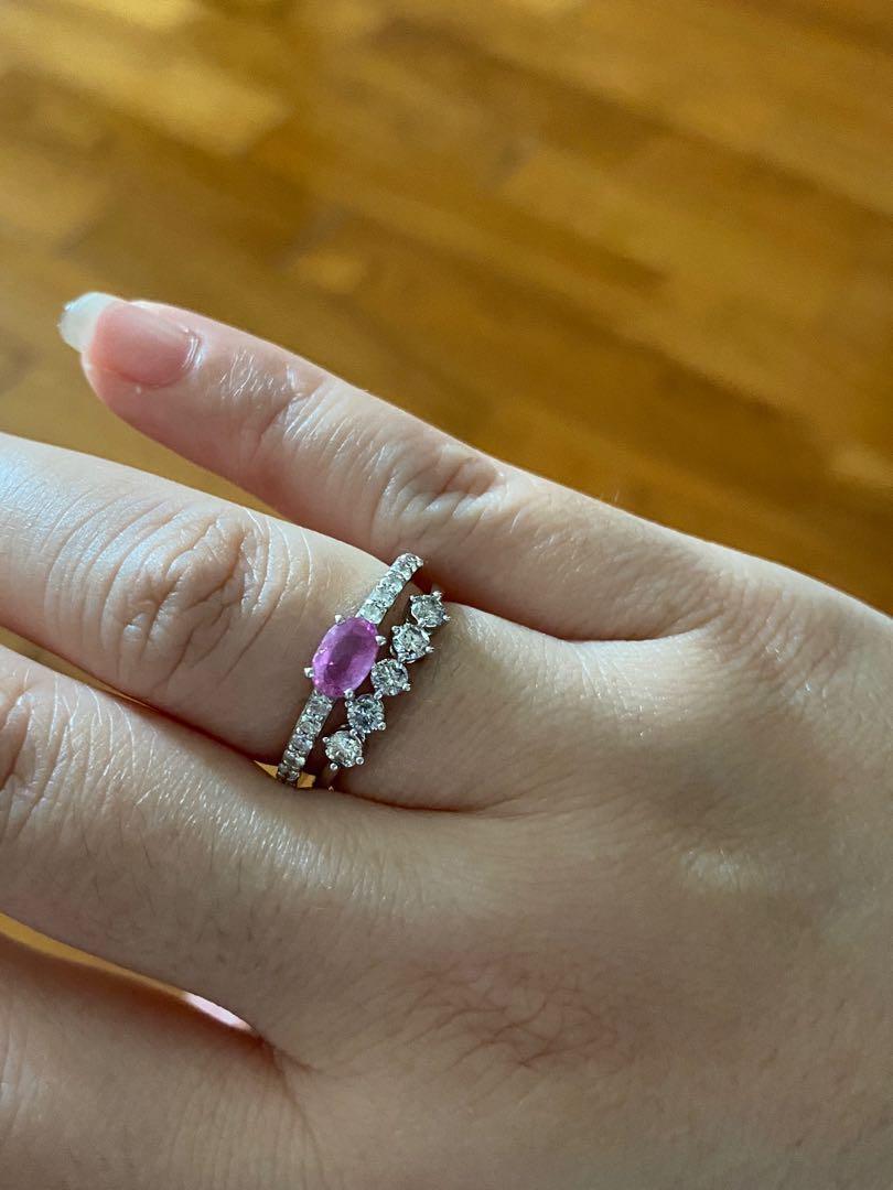 Twin stack rings (Category: Rings) located in Singapore. Submitted by luxemanic (Listing ID 1011256342, Image 2). Description: Beautiful stack rings! All earth mined diamonds Ring 1- 5 solitaires amounting to 0.36 carats. Hong Kong 🇭🇰 size 12 Ring 2- 0.15 carat pink solitaire and surrounding white diamonds ~0.3 carats. Hong Kong 🇭🇰 size 13 Need to have a slightly larger ring if you’re planning to add on more rings so diff sizes works Great va