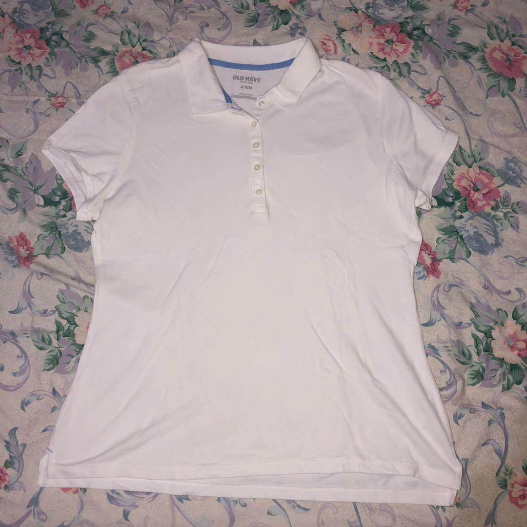 White Old Navy Polo Shirt, Women's 