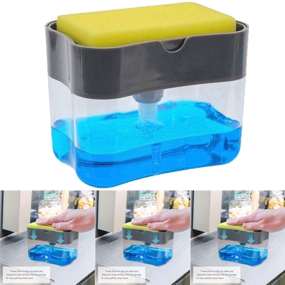 2 in 1 Soap Pump Dispenser & Sponge Holder for Dish Soap and Sponge for Kitchen 2 in 1 Soap Pump Dispenser & Sponge Holder for Dish Soap and Sponge for Kitchen