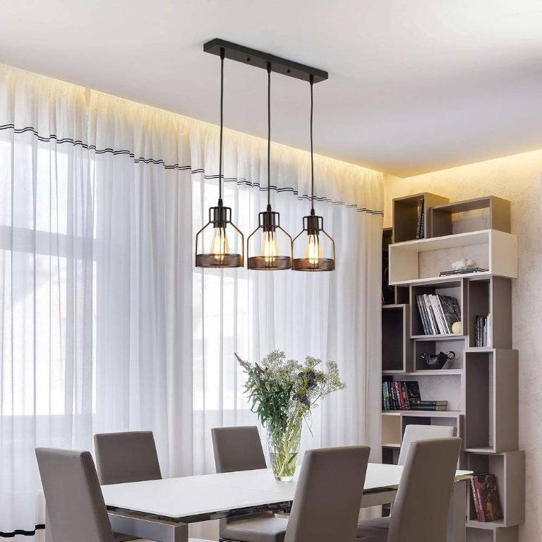3 Light Vintage Industrial Pendant Light Fixture Furniture Home