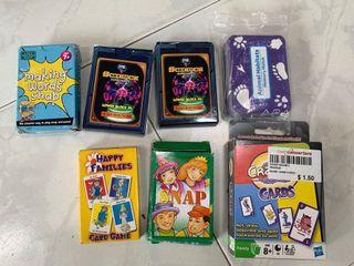 7 card games, ages 7+, vocab, words, creativity