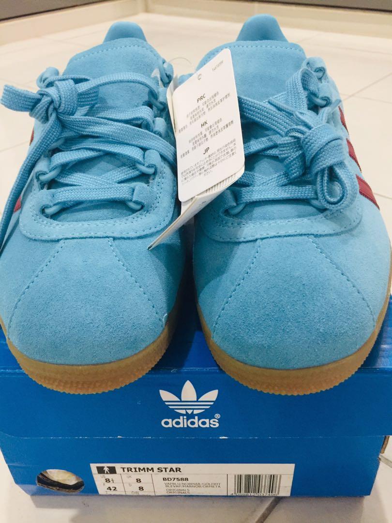 Adidas trimm star claret and blue sales