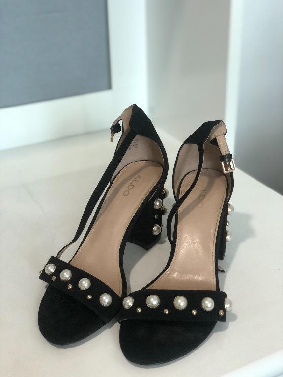 pearl black heels