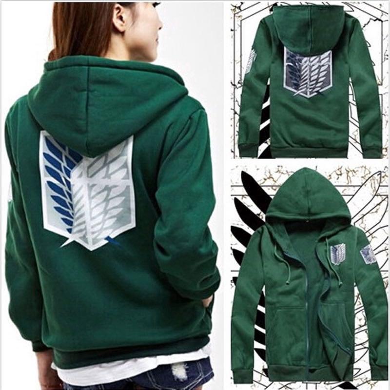 Anime Attack On Titan Unisex Cosplay Costume Green Black Hoodie Scouting Legion Hooded Jacket Entertainment J Pop On Carousell