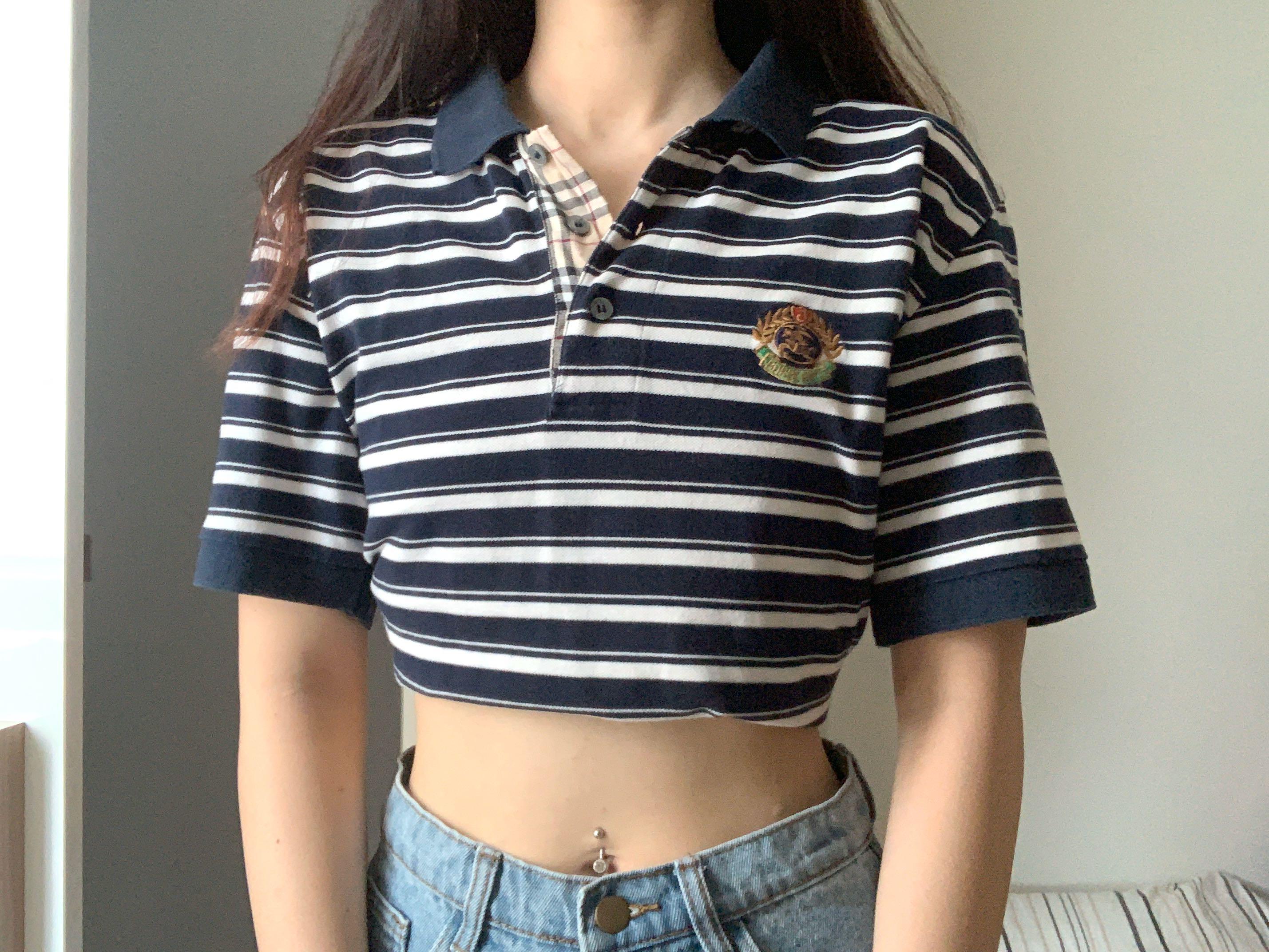 burberry striped polo