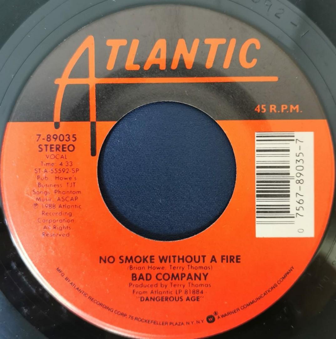 Bad Company No Smoke Without A Fire 45rpm 7 Single Record Music Media Cds Dvds Other Media On Carousell