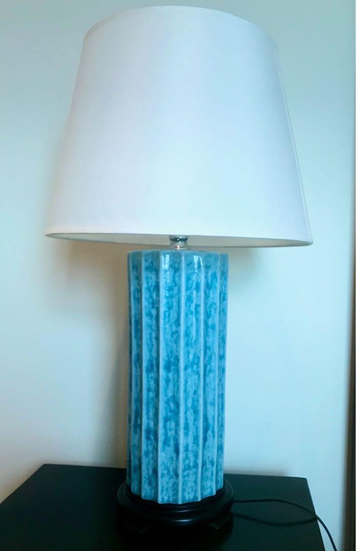 Beautiful Tall Cylindrical Mint Green Colour Table Lamp Furniture
