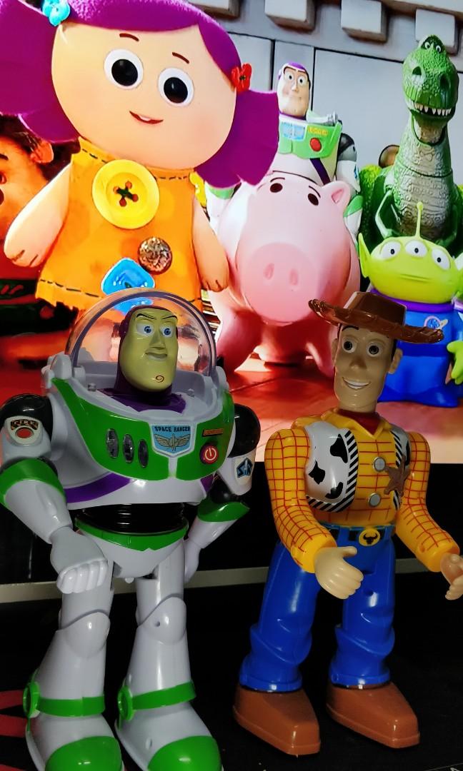BIG SIZE TOY STORY (Category: Interactive Toys) located in Manila. Submitted by gobrostoysworld (Listing ID 1011539849, Image 1). Description: BIG SIZE WALKING , TALKING WOODY AND BUZZ LIGHT YEAR. 11INCHES WALKING, TALKING SOUND, LIGHTS. MOVABLE JOINT. P470 EACH.