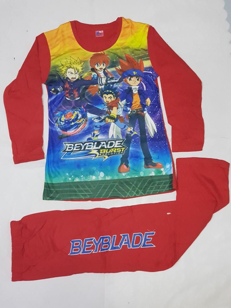 Ready Stock Beyblade Cartoon Pyjamas Baju Tidur Kanak Kanak Lelaki Babies Kids Boys Apparel 8 To 12 Years On Carousell