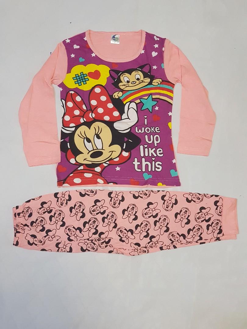 Ready Stock Minnie Mouse Pyjamas Girl Baju Tidur Kanak Kanak Perempuan Babies Kids Girls Apparel 4 To 7 Years On Carousell