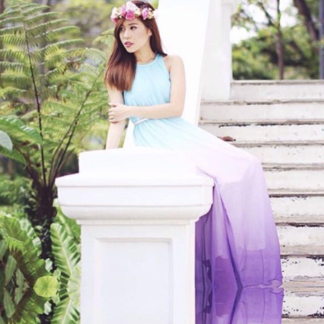Price Reduced ChaceyLove Ombre Maxi Dress in Blue Purple