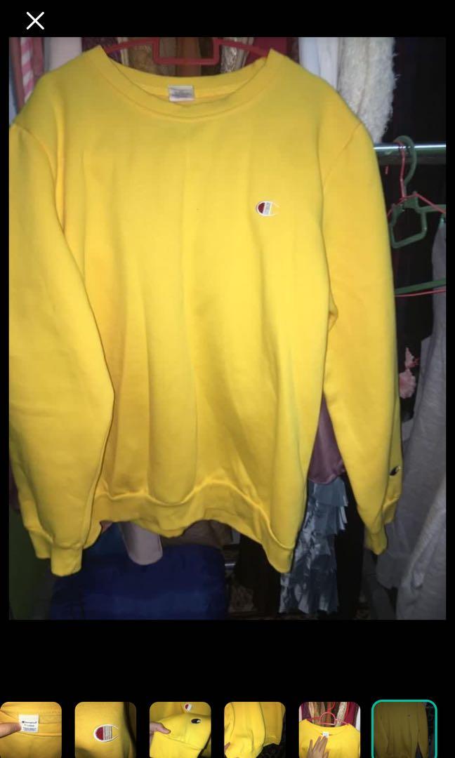 Champion sweaters yellow hot sale