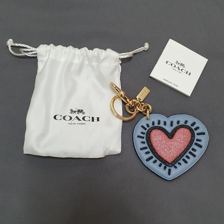 Coach heart bag charm sale